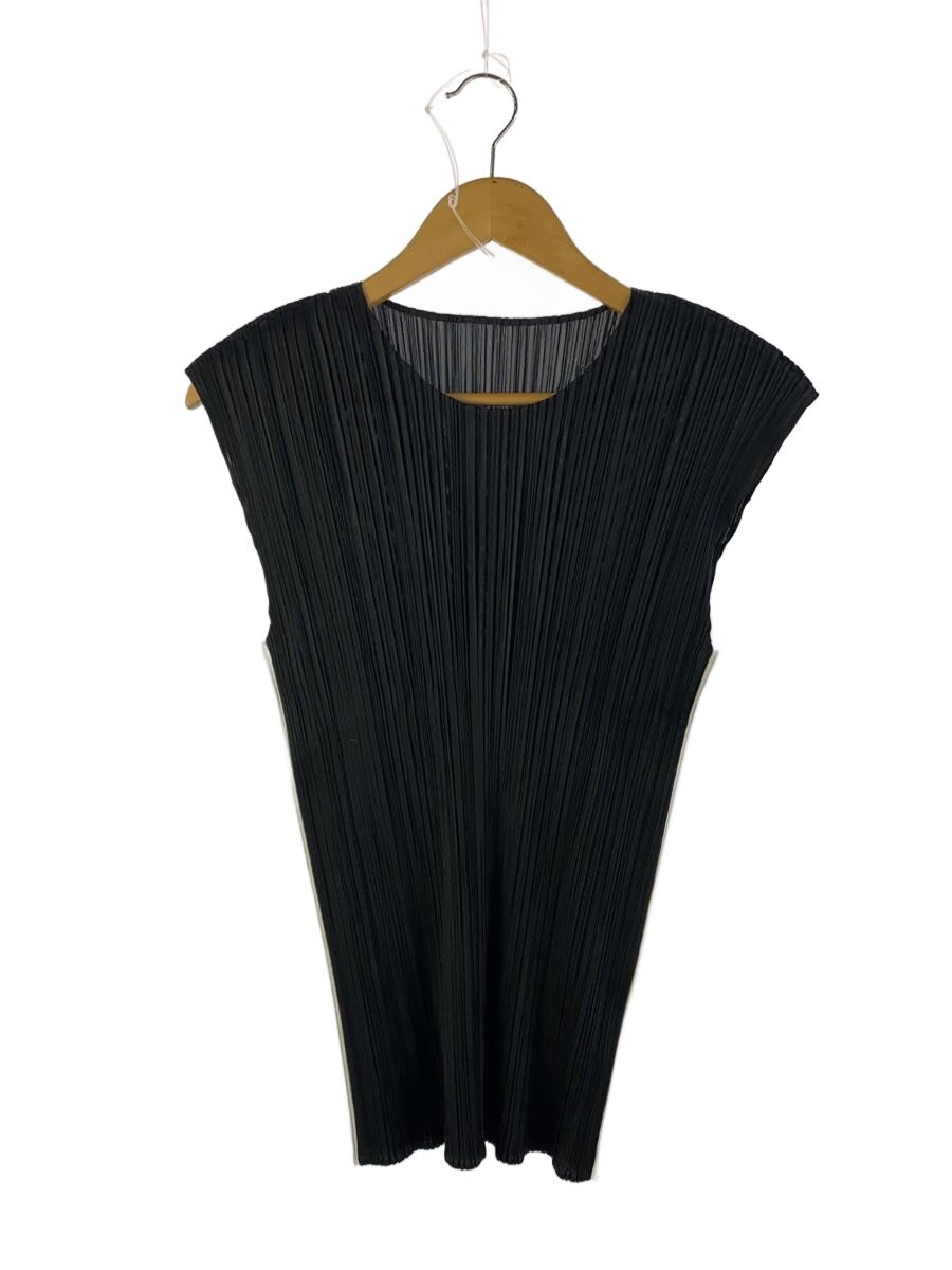 【中古】PLEATS PLEASE ISSEY MIYAKE◆ノースリーブカットソー/4/ポリエステル/BLK/pp21-jk491【レディースお召しもの】