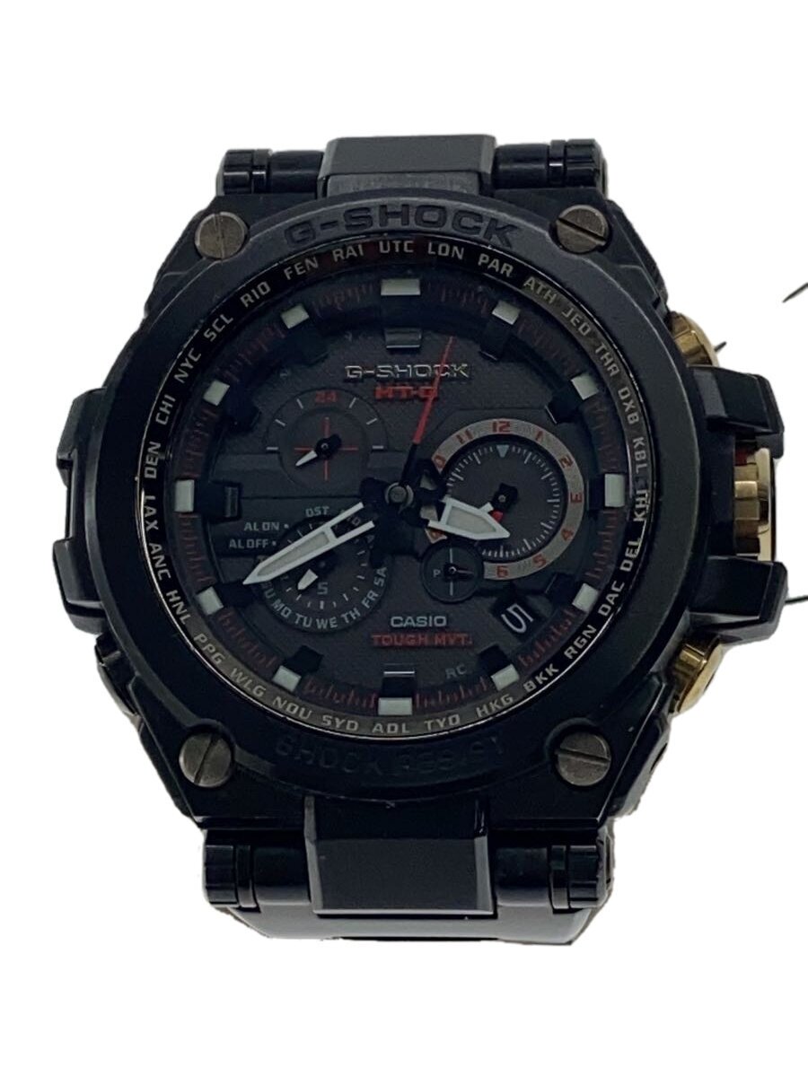 【中古】CASIO◆ソーラーウオッチ・G-SHOCK/アナログ/ステンレス鋼/BLK/BLK/SS【服飾雑貨他】