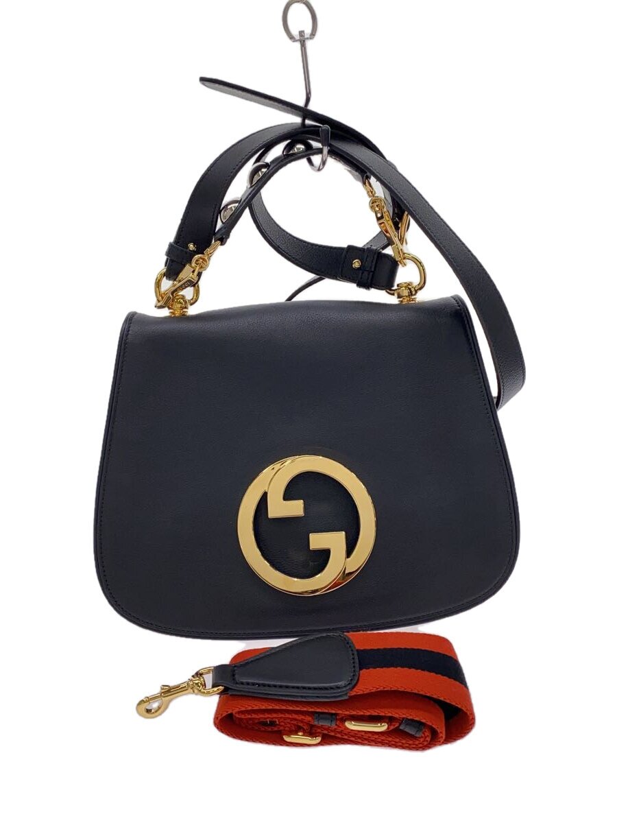 【中古】GUCCI◆とっ始め手持ち部分御徒面子_グッチ ブロンディ/ショルダーバッグ/なめし革/BLK/721172【御徒面子】