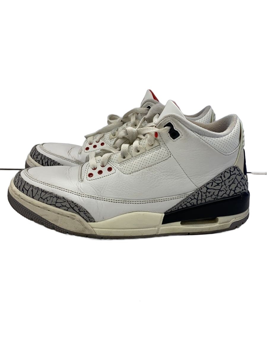 【中古】NIKE◆AIR JORDAN 3 RETRO_エアジョーダン 3 レトロ/28糎/WHT/なめし革【シューズ】