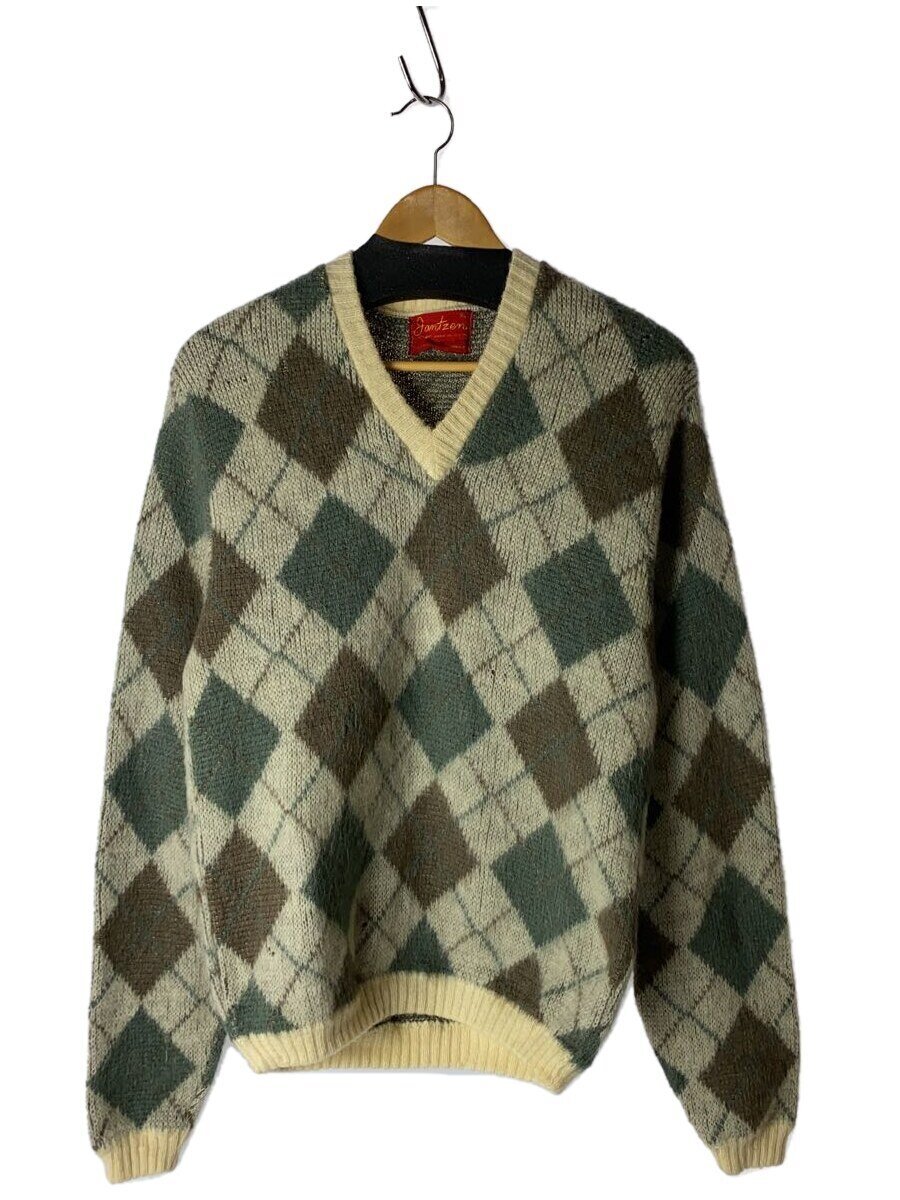 【中古】Jantzen◆60s/モヘヤ混/アーガイル/編み物・スウェーター(朦々たる)/XL/毛糸/マルチ色つや/総柄【メンズウェア】
