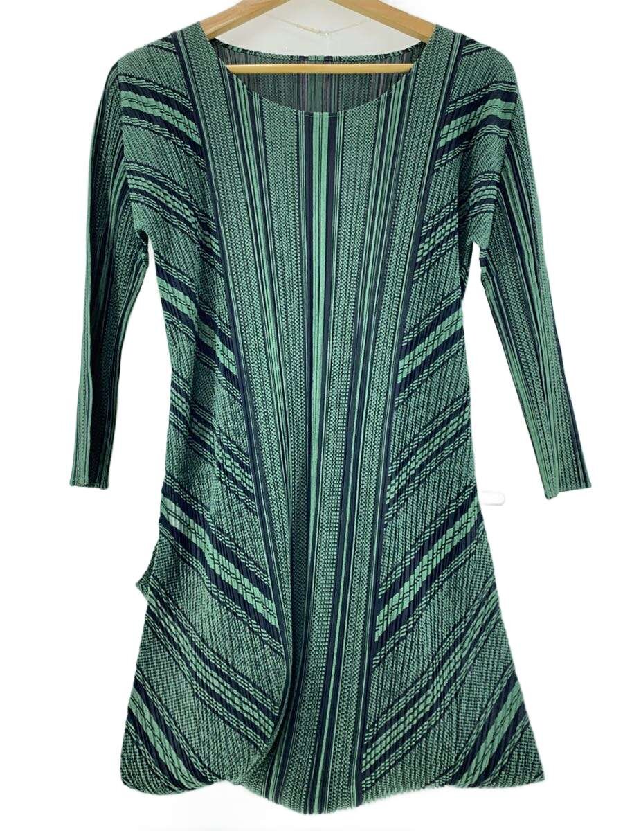 【中古】PLEATS PLEASE ISSEY MIYAKE◆ワンピース/4/ポリエステル/GRN/PP11-JH564【レディースウェア】|2nd STREET 店