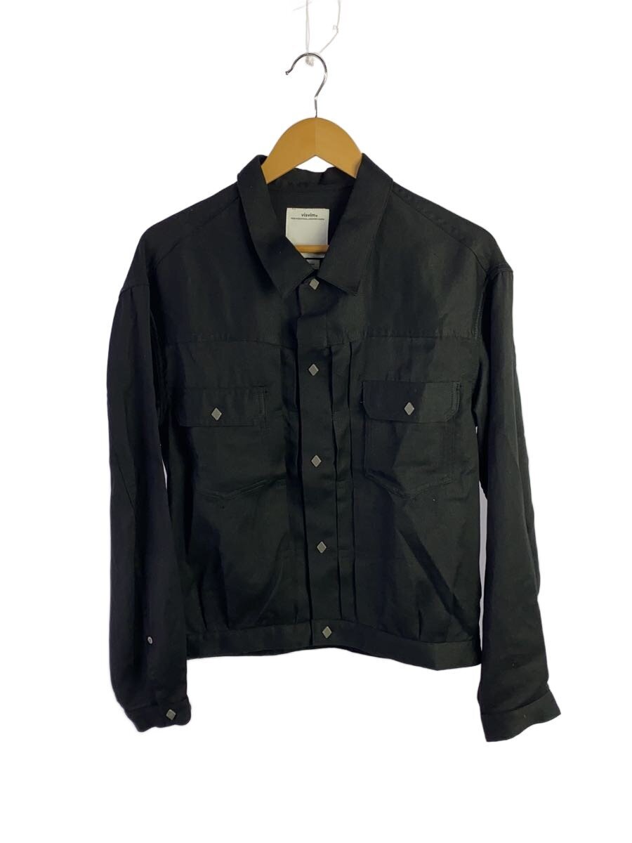 【中古】visvim◆上衣/1/リネン/黒いこと/無地/0124105013028//【メンズウェア】