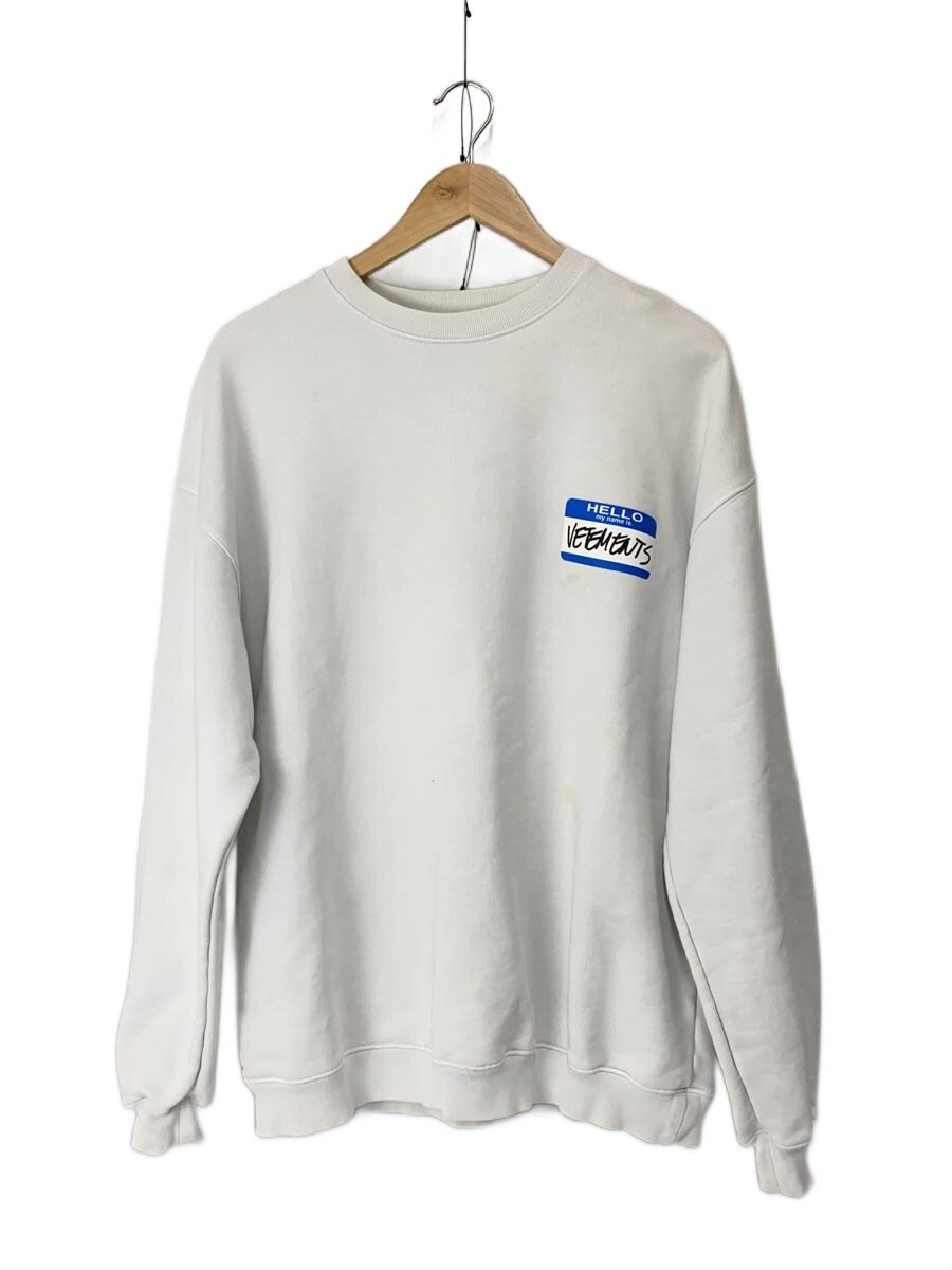 【中古】VETEMENTS◆21AW/HELLO My Name Is/スウェット/XS/コットン/ホワイト/UA52TR630W//【メンズウェア】｜2ｎｄ STREET 店