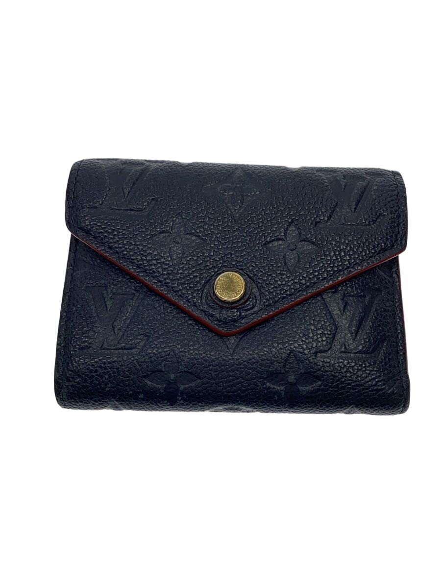 【中古】LOUIS VUITTON◆ポルト・フォイユ・ヴィクトリーヌ_モノグラム・アン工業プラント/牛皮/青碧/レディース【服飾雑貨他】