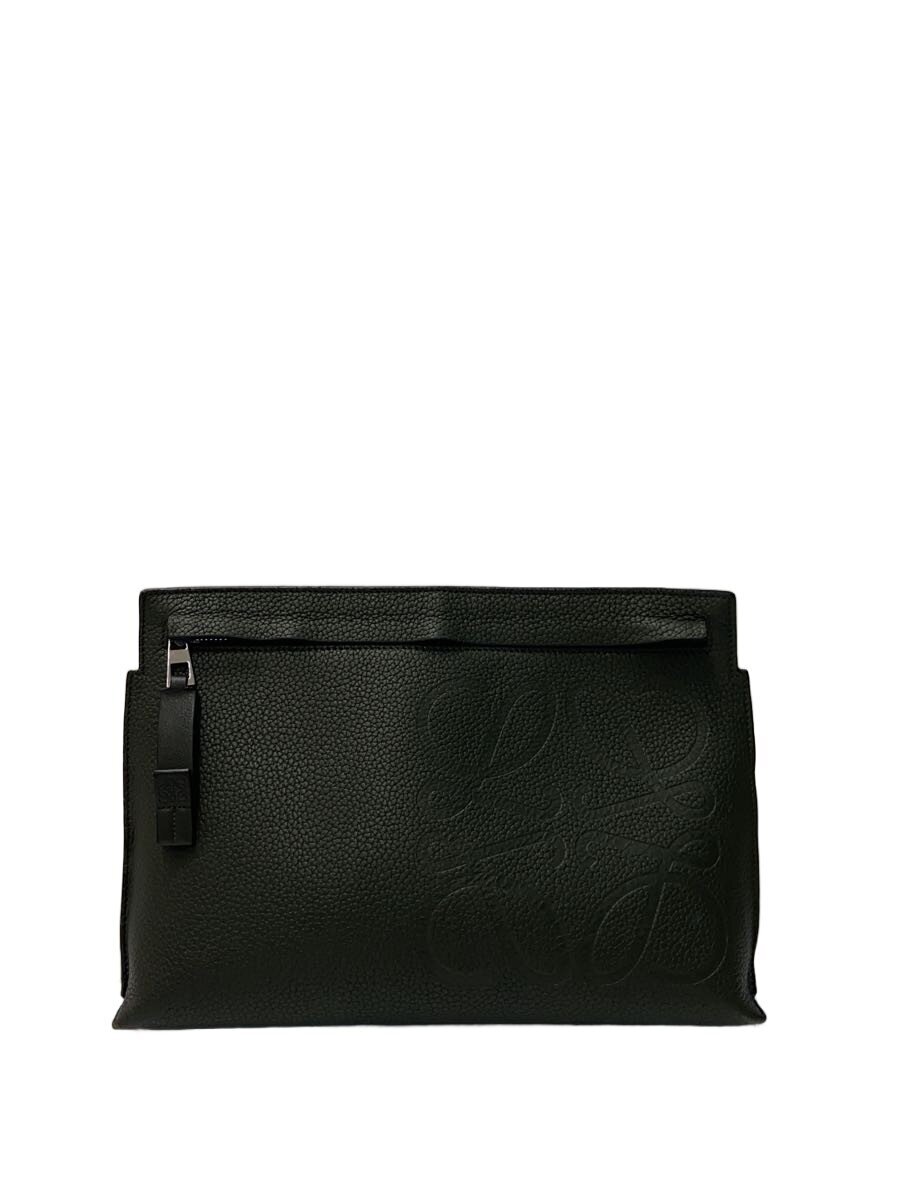 【中古】LOEWE◆Tポーチ/クラッチバッグ/レザー/KHK/無地//【バッグ】|2nd STREET 店
