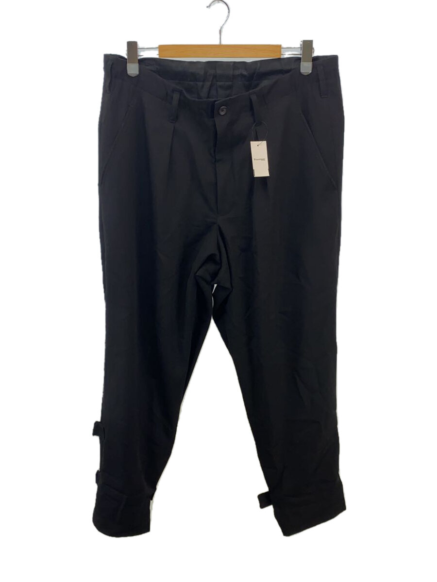 【中古】yohji yamamoto POUR HOMME◆24AW/シワギャバ裾胴締めズボン下/スラックスズボン下/2/羊毛/BLK/無地/HO-P55-1000//【メンズウェア】