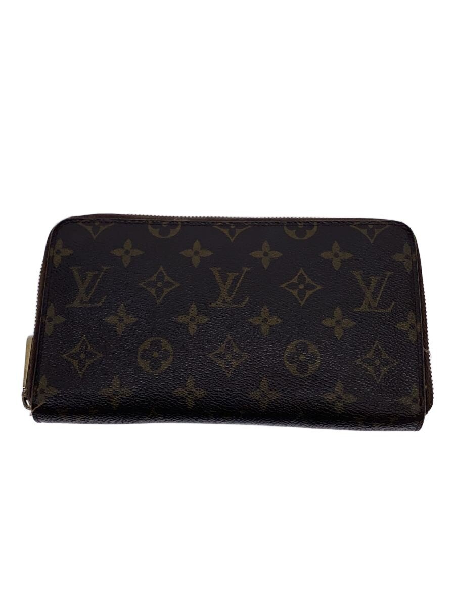 【中古】LOUIS VUITTON◆ジッピー・オーガナイザー_モノグラム・帆布/PVC/BRW/メンズ【服飾雑貨他】