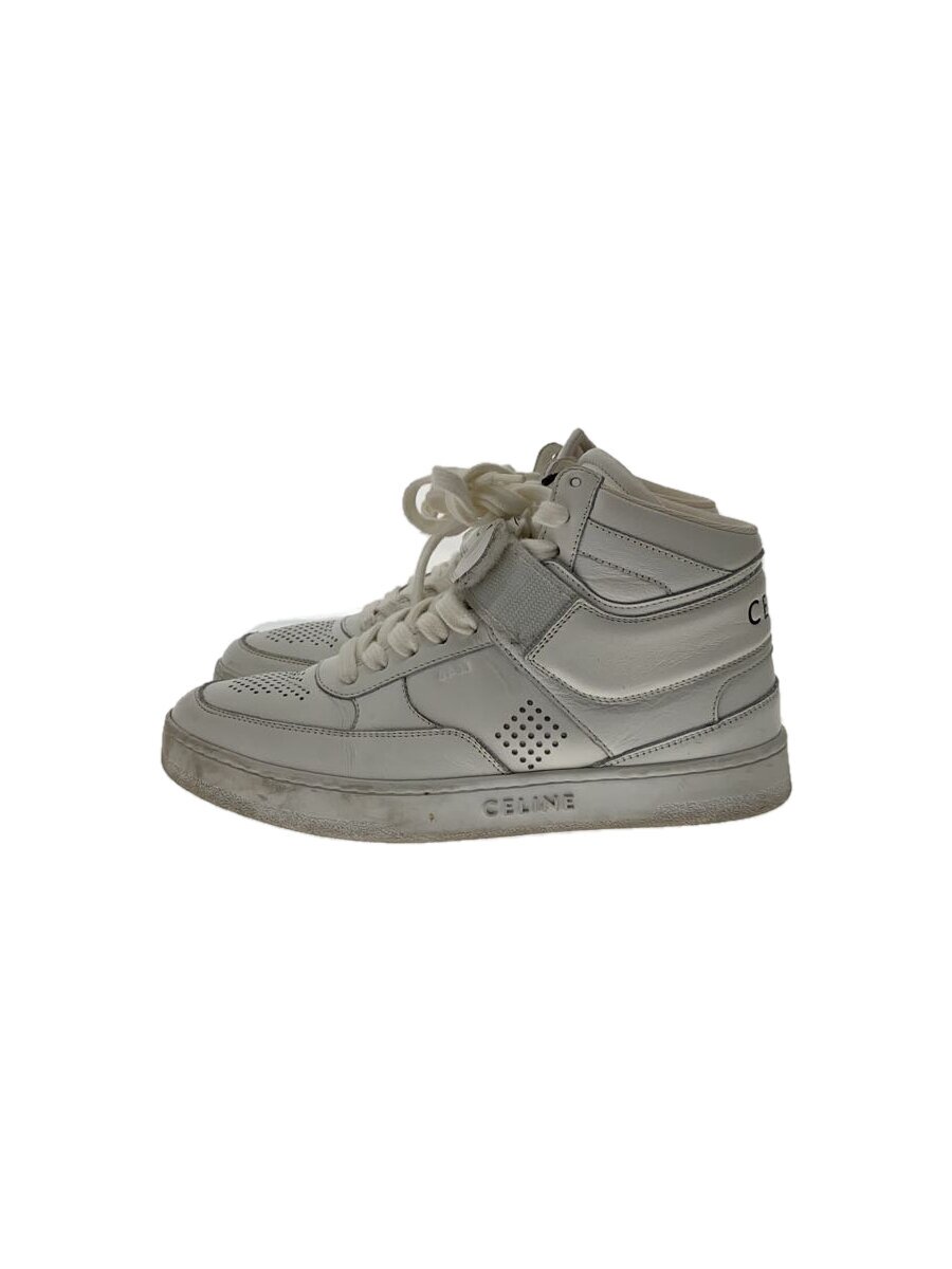 【中古】CELINE◆ハイカットスニーカー/36/WHT/なめし革/RM0721【シューズ】