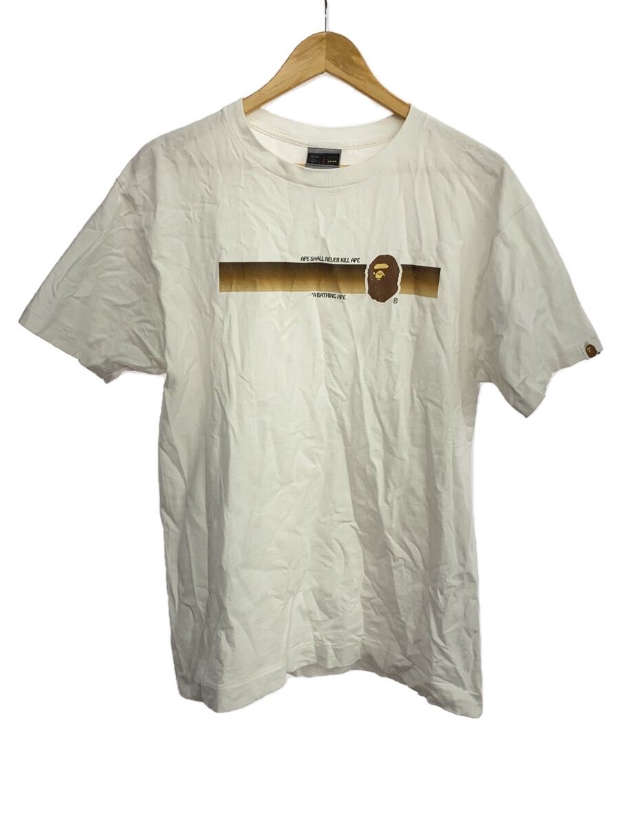 【中古】A BATHING APE◆プルオーバー/L/綿織物/WHT/無地【メンズウェア】