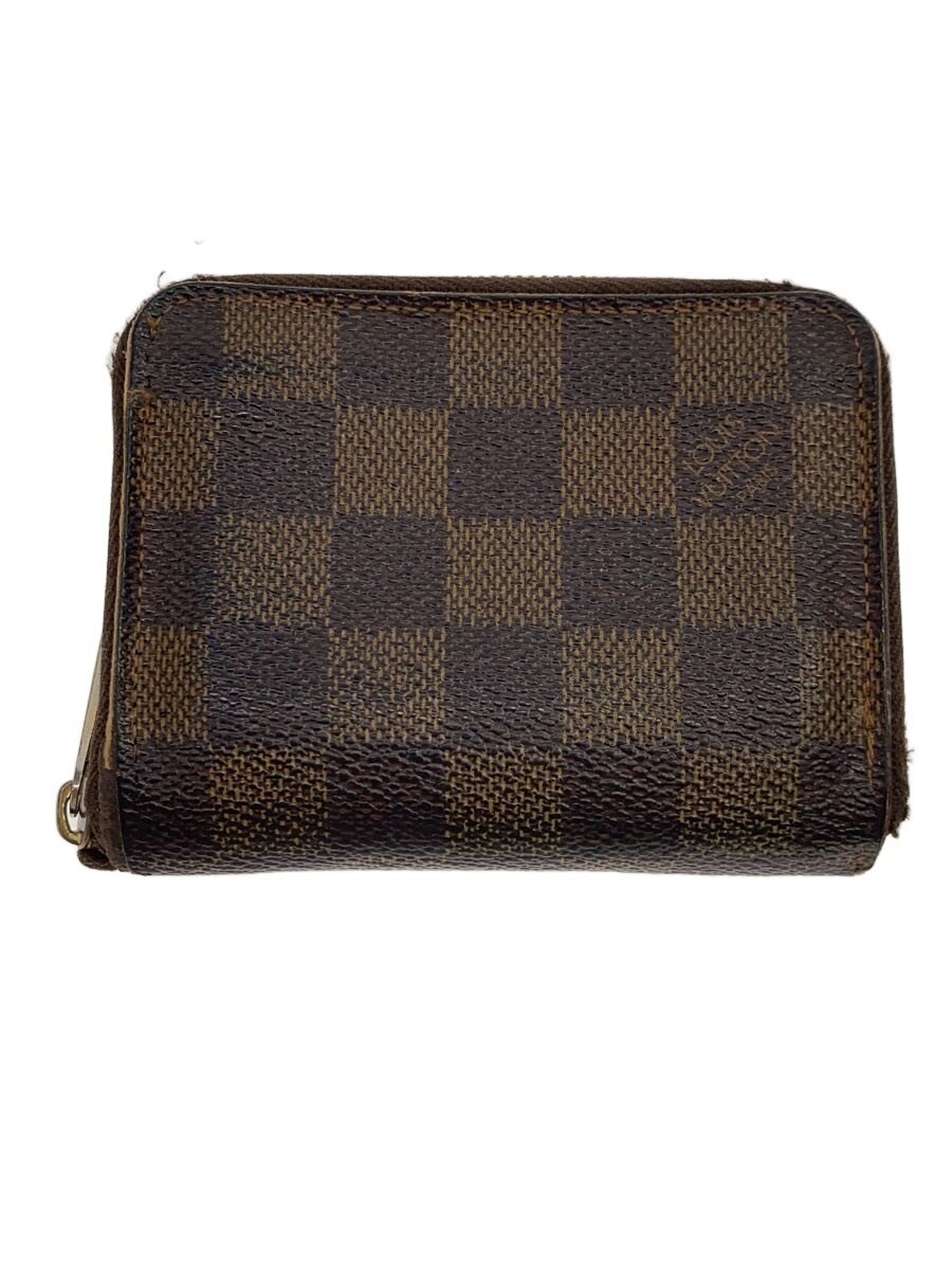 【中古】LOUIS VUITTON◆ジッピー・コインパース_ダミエ・エベヌ_ローズバレリーヌ/PVC/BRW/レディース【服飾雑貨他】