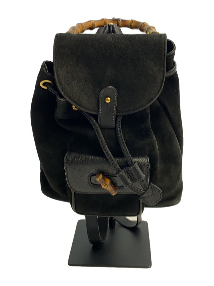 【中古】GUCCI◆背嚢/スウェード/BLK/003・170・5・0030【御徒面子】