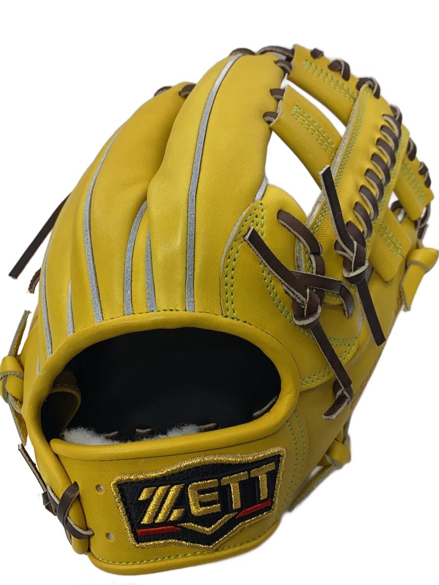 【中古】ZETT◆ベイスボール装置/右利き用/YLW/購入注文/プロステイタス/油絵の具跡有/硬式内野手手用【運動競技】