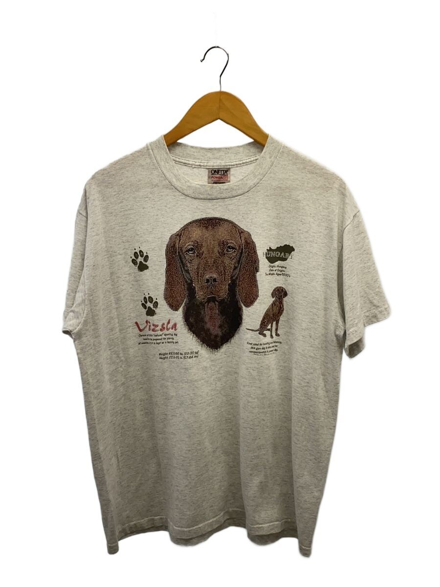 【中古】ONEITA◆90S/DOG/プルオーバー/L/綿織物/GRY/霜降り【メンズウェア】