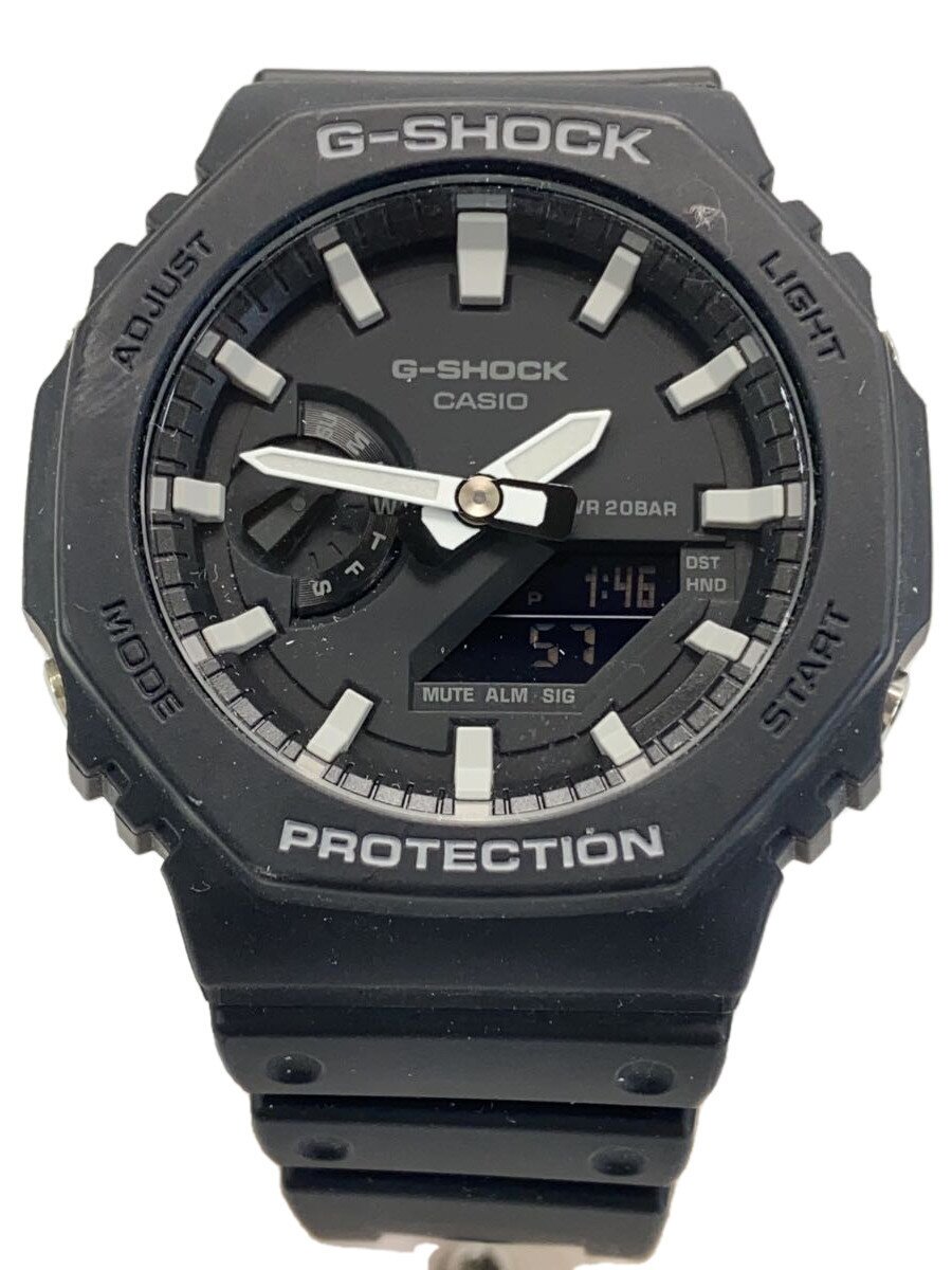 【中古】CASIO◆石英ウオッチ/デジアナ/天然ゴム/BLK/BLK/GA-2100【服飾雑貨他】