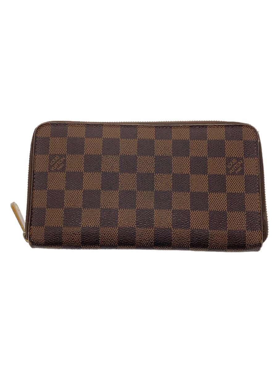 【中古】LOUIS VUITTON◆ジッピー・オーガナイザー_ダミエ・エベヌ_BRW/PVC/BRW/レディース【服飾雑貨他】
