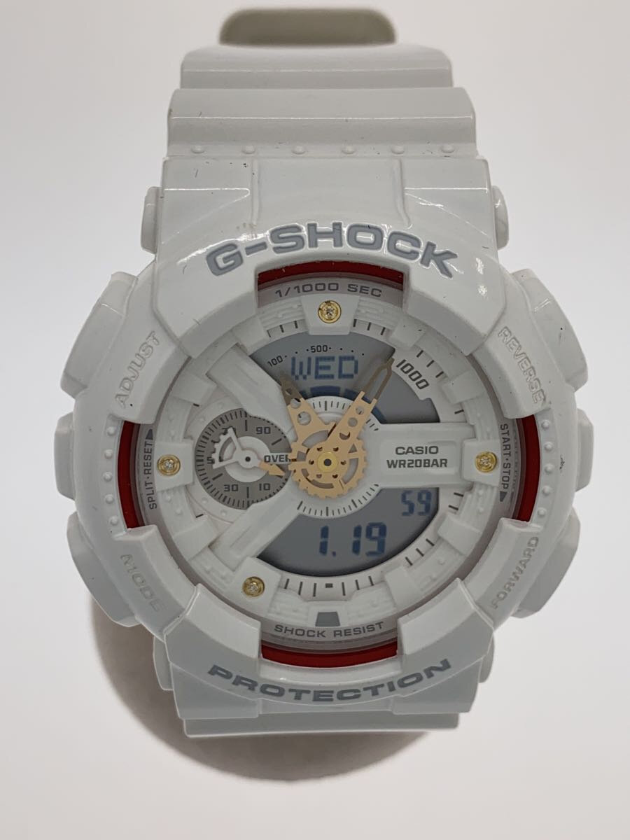 【中古】CASIO◆石英ウオッチ・G-SHOCK/デジアナ/WHT//【服飾雑貨他】