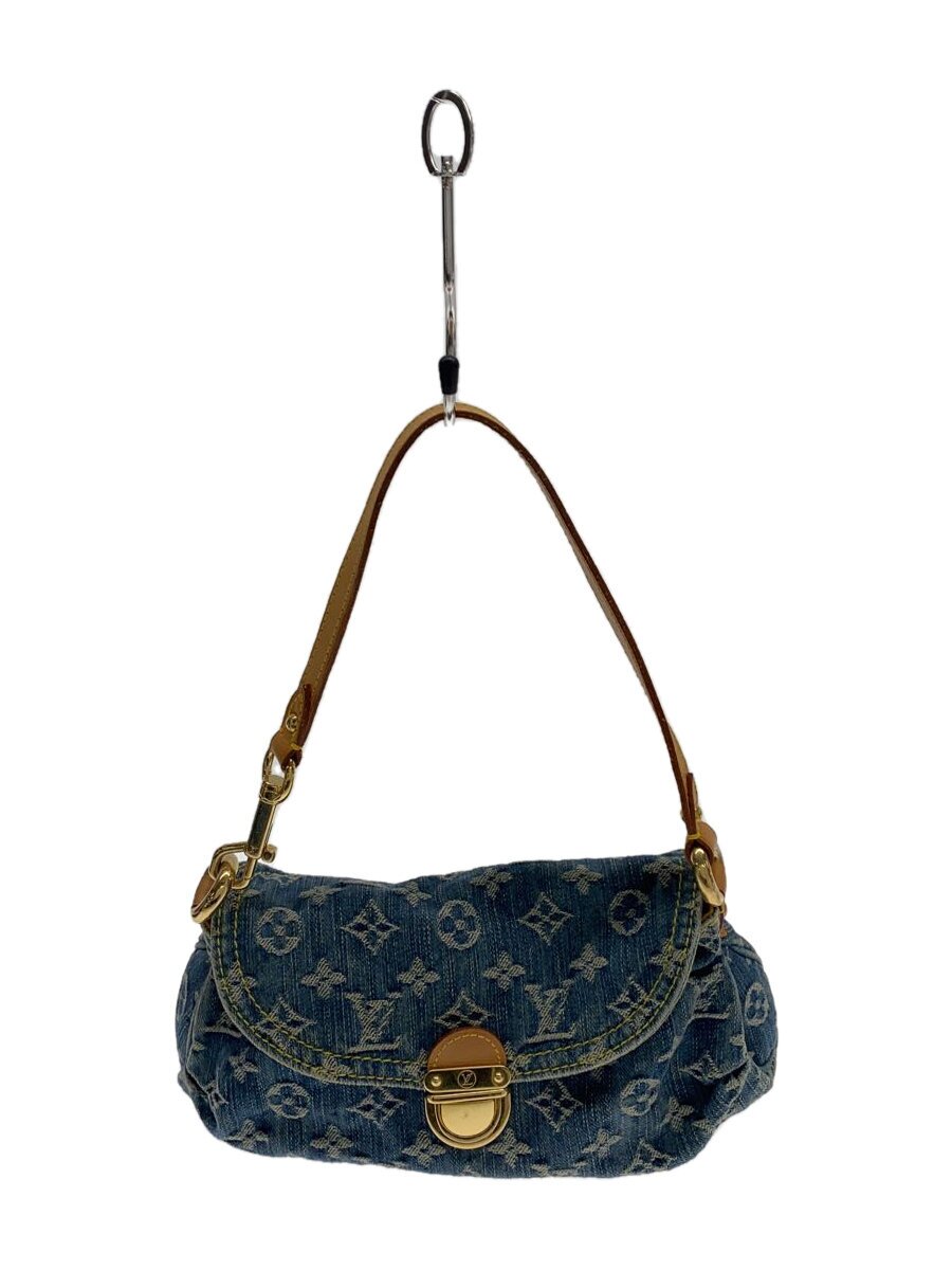 【中古】LOUIS VUITTON◆ミニ・プリーティ_モノグラム・ジーンズ_BLU/ジーンズ/BLU/総柄【御徒面子】