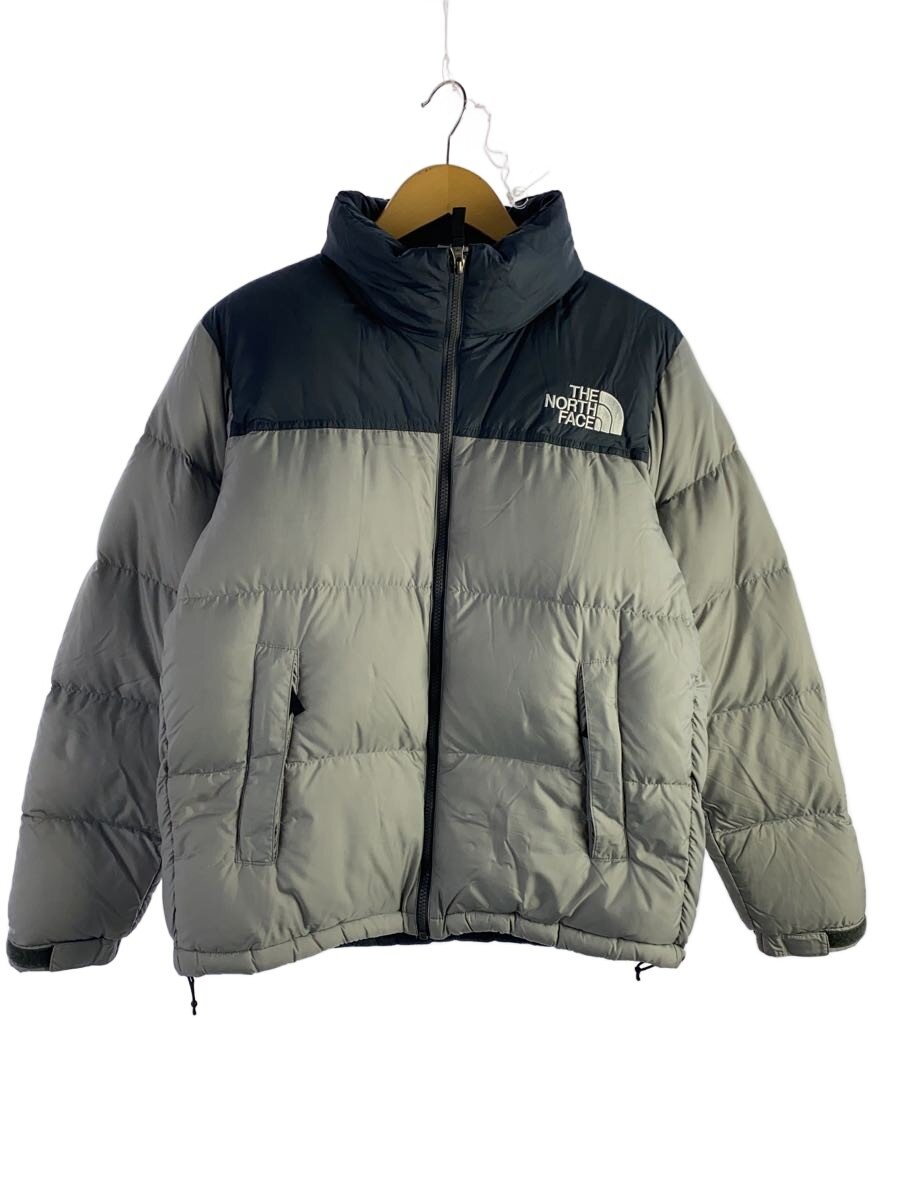 【中古】THE NORTH FACE◆NUPTSE JACKET_ヌプシジャケット/S/ナイロン/GRY/無地【メンズウェア】