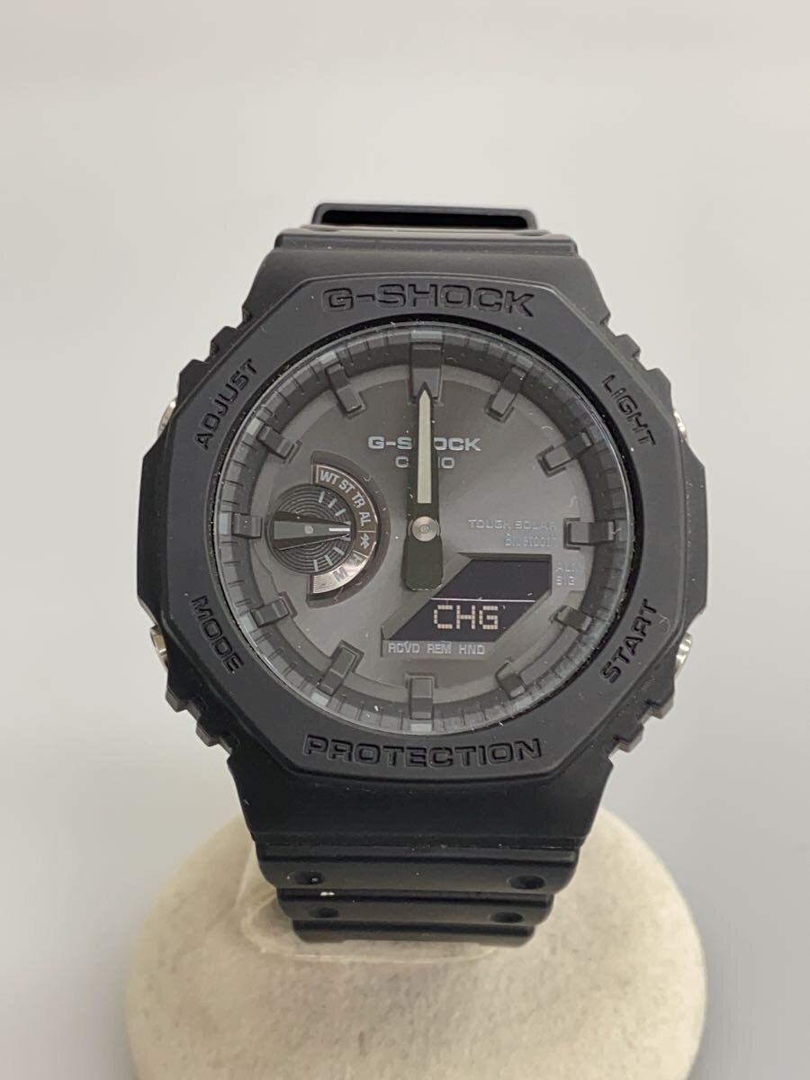 【中古】CASIO◆ソーラーウオッチ_G-SHOCK/デジアナ/天然ゴム/BLK/BLK【服飾雑貨他】