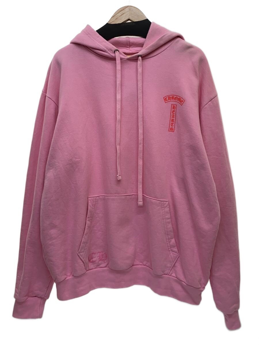 【中古】CHROME HEARTS◆SWTSHRT PLVR/パーカー/L/綿織物/さくら色【メンズウェア】