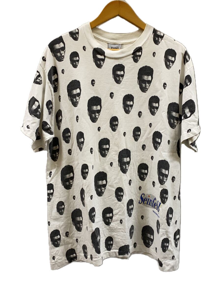 【中古】STANLEY DESANTIS◆90S/Seinfeld/シングルステッチ/Tシャツ/XL/コットン/WHT/総柄【メンズウェア】|2nd STREET 店