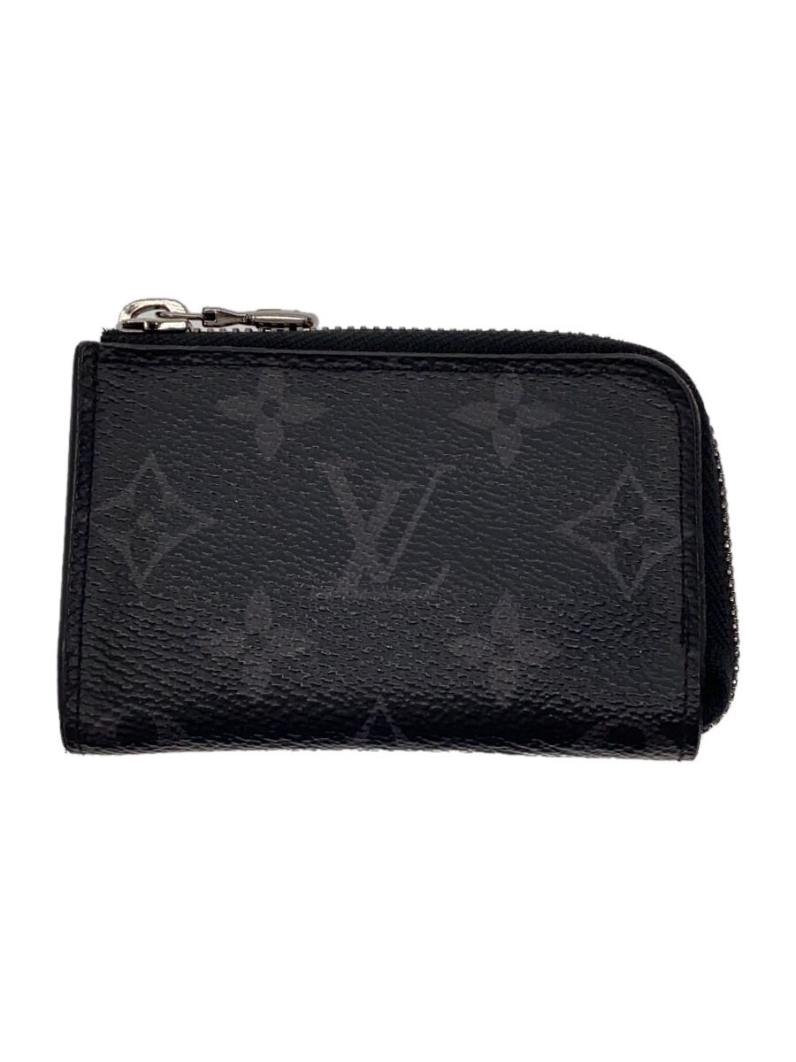 【中古】LOUIS VUITTON◆ポルト・モネ・ジュール_モノグラム・エクリプス_BLK/--/BLK/メンズ【服飾雑貨他】