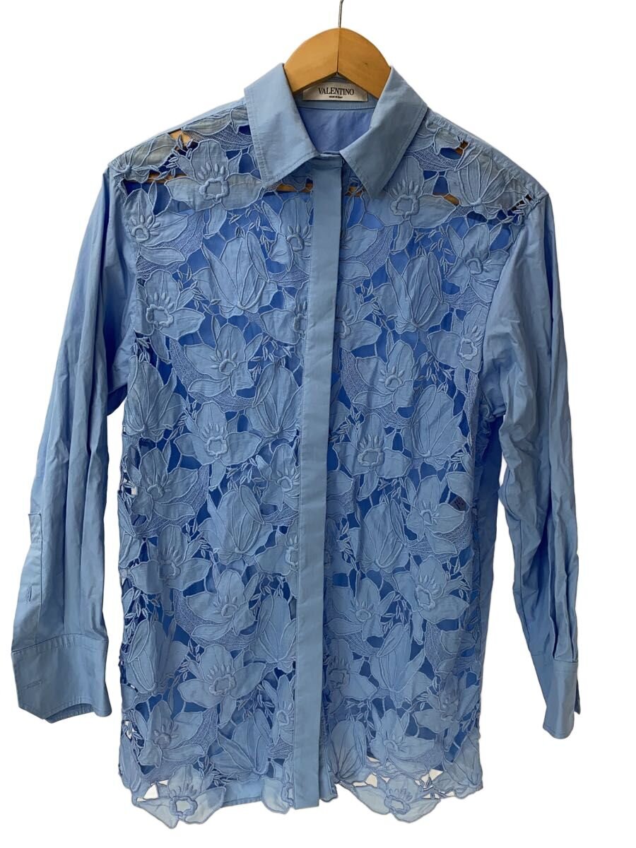 【中古】VALENTINO◆長袖トップ/38/綿織物/BLU/無地/WB3AB2L05A6【レディースお召しもの】