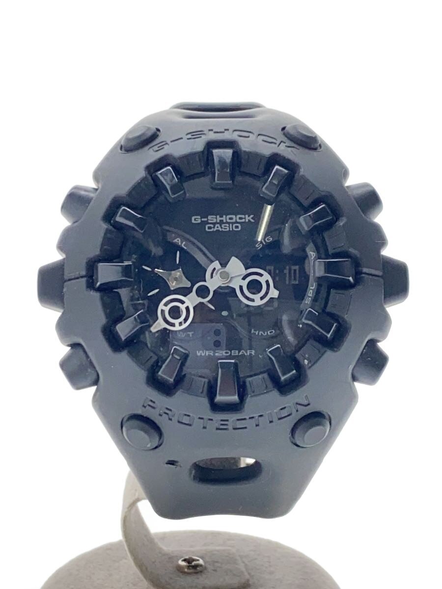 【中古】CASIO◆石英ウオッチ_G-SHOCK/デジアナ/天然ゴム/BLK/BLK/SS【服飾雑貨他】