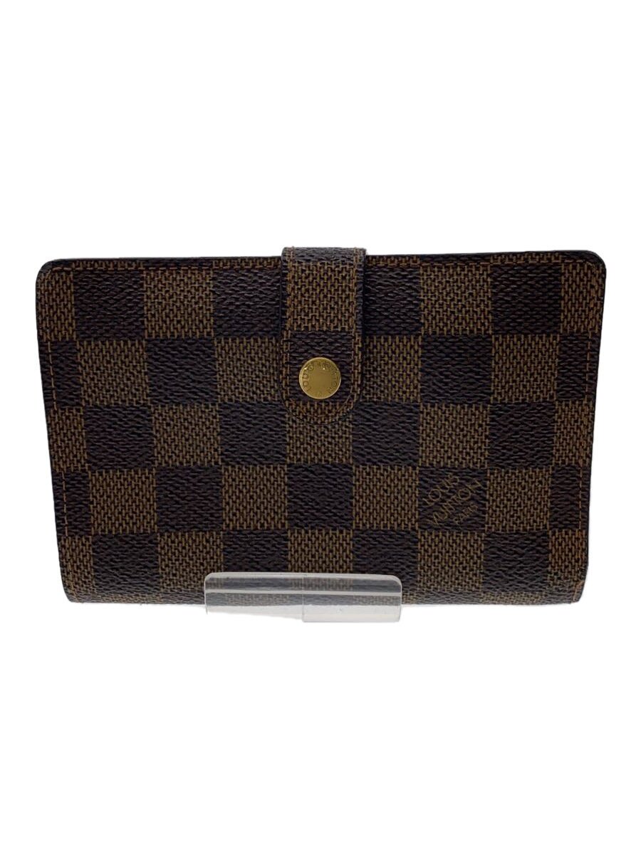 【中古】LOUIS VUITTON◆ポルト・モネ・ビエ・ヴィエノワ_ダミエ・エベヌ_BRW/PVC/BRW/レディース//【服飾雑貨他】