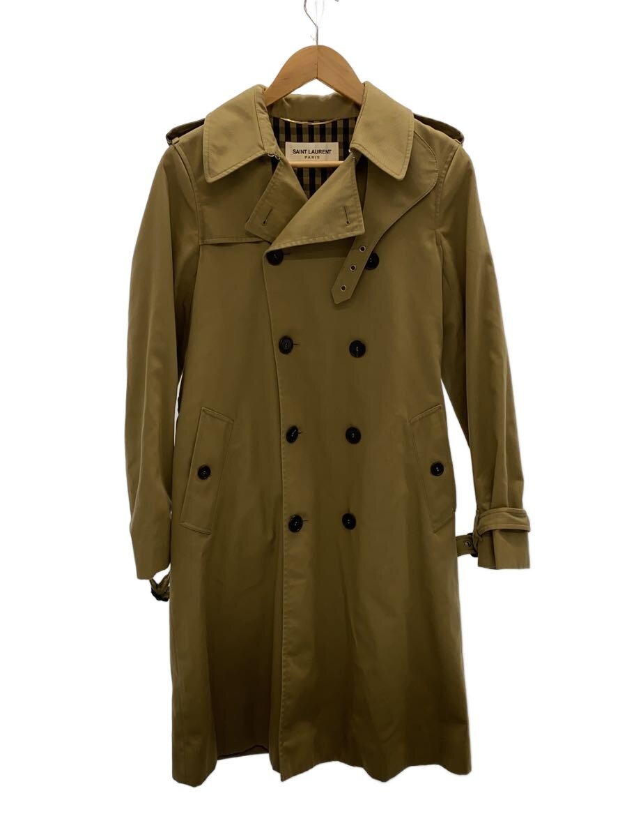 【中古】SAINT LAURENT◆トレンチコート/--/ポリエステル/KHK/374896 y039i//【レディースお召しもの】