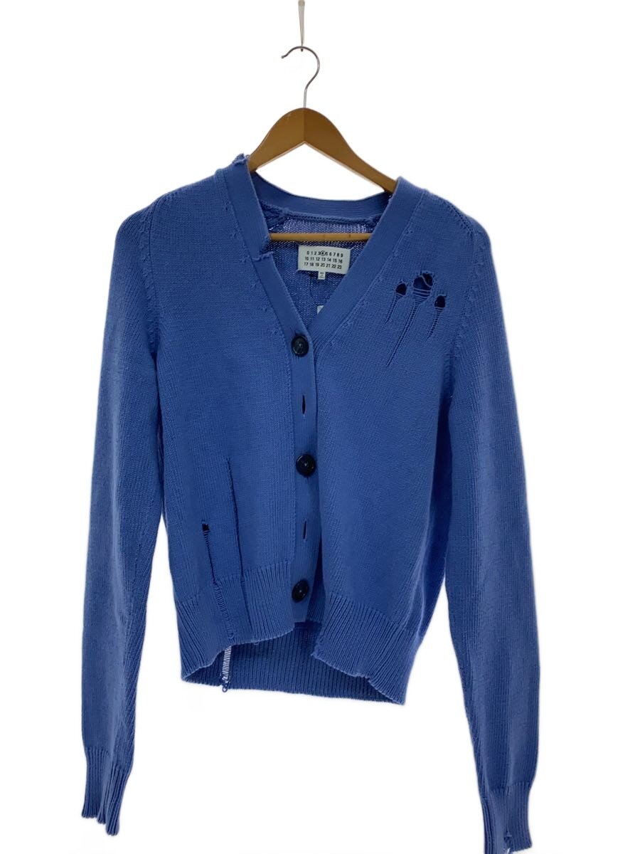 【中古】Maison Margiela◆デストロイドカーディガン(薄っぺら)/XS/綿織物/BLU/無地/S51GP0219【レディース御召しもの】
