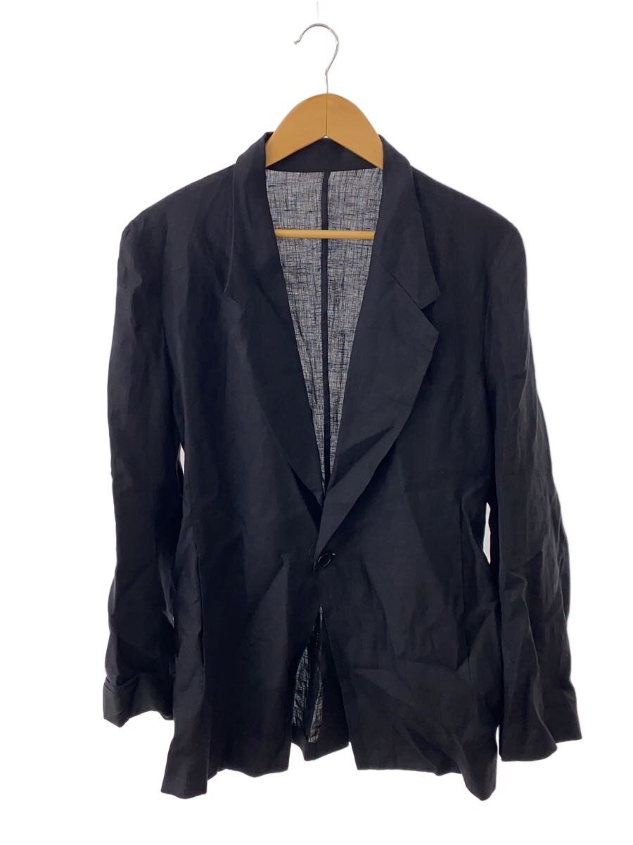 【中古】GABRIELA COLL GARMENTS◆引き舟付/裏地人絹/エスパニア製/テーラードジャケット/3/リネン/BLK/S12-206//【メンズウェア】