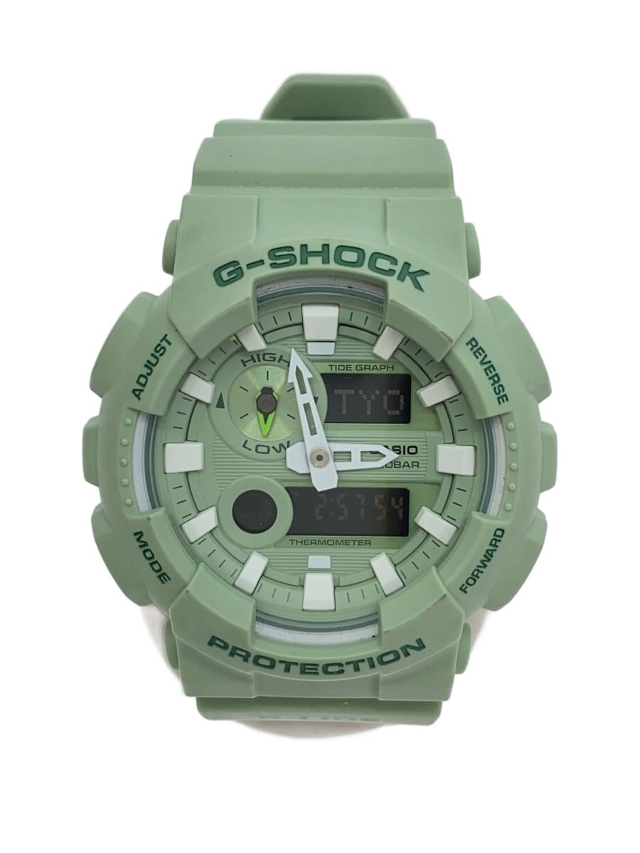 【中古】CASIO◆石英ウオッチ/デジアナ/天然ゴム/GRN/GRN/GAX-100CSB【服飾雑貨他】