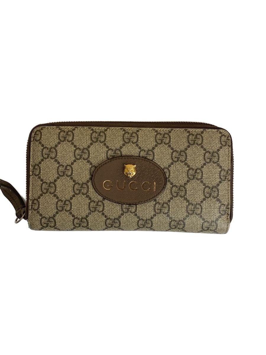 【中古】GUCCI◆長金入れ_GGスプリーム/PVC/BEG/レディース【服飾雑貨他】