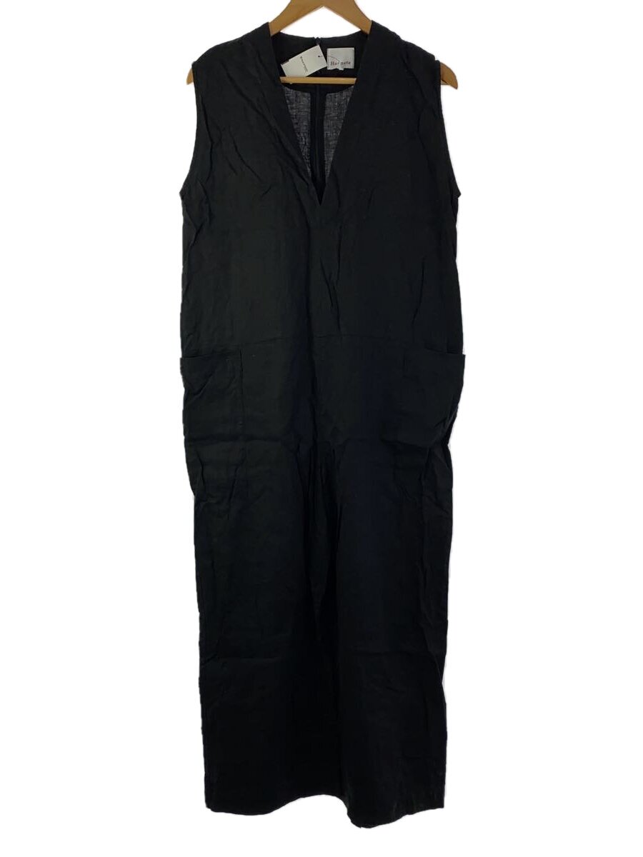 【中古】Honnete◆大層らしいオール/2/リネン/BLK/無地/HO-25SS P52【レディース御召しもの】