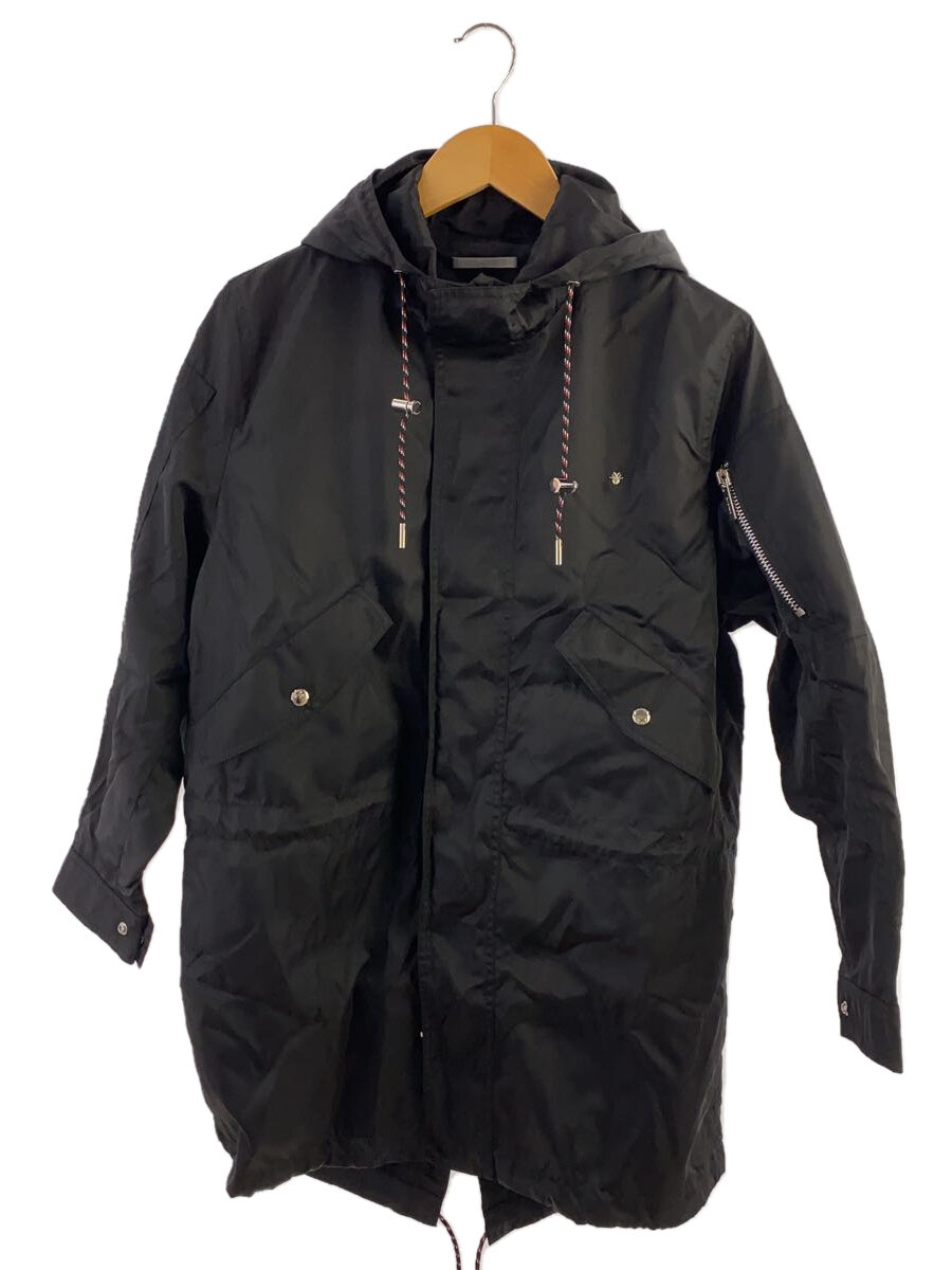 【中古】Dior HOMME◆17AW-18SS/NYLON HOODED COAT/BEE/KVA/42/ナイロン/BLK/733C302A3962【メンズウェア】