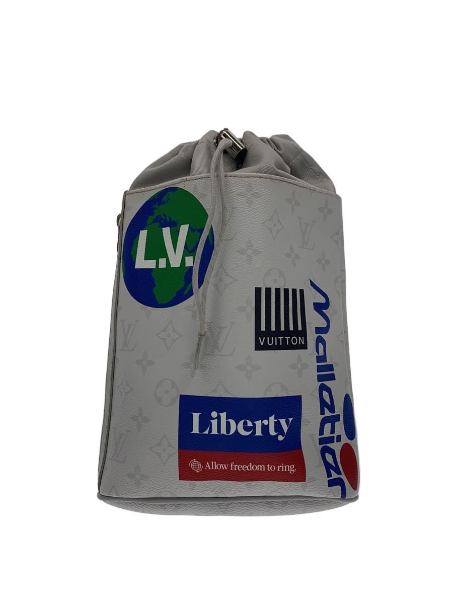 【中古】LOUIS VUITTON◆チョーク・スリングバッグ_モノグラム・白いこと_LVロゴタイプ刷り上げる/PVC/WHT【御徒面子】