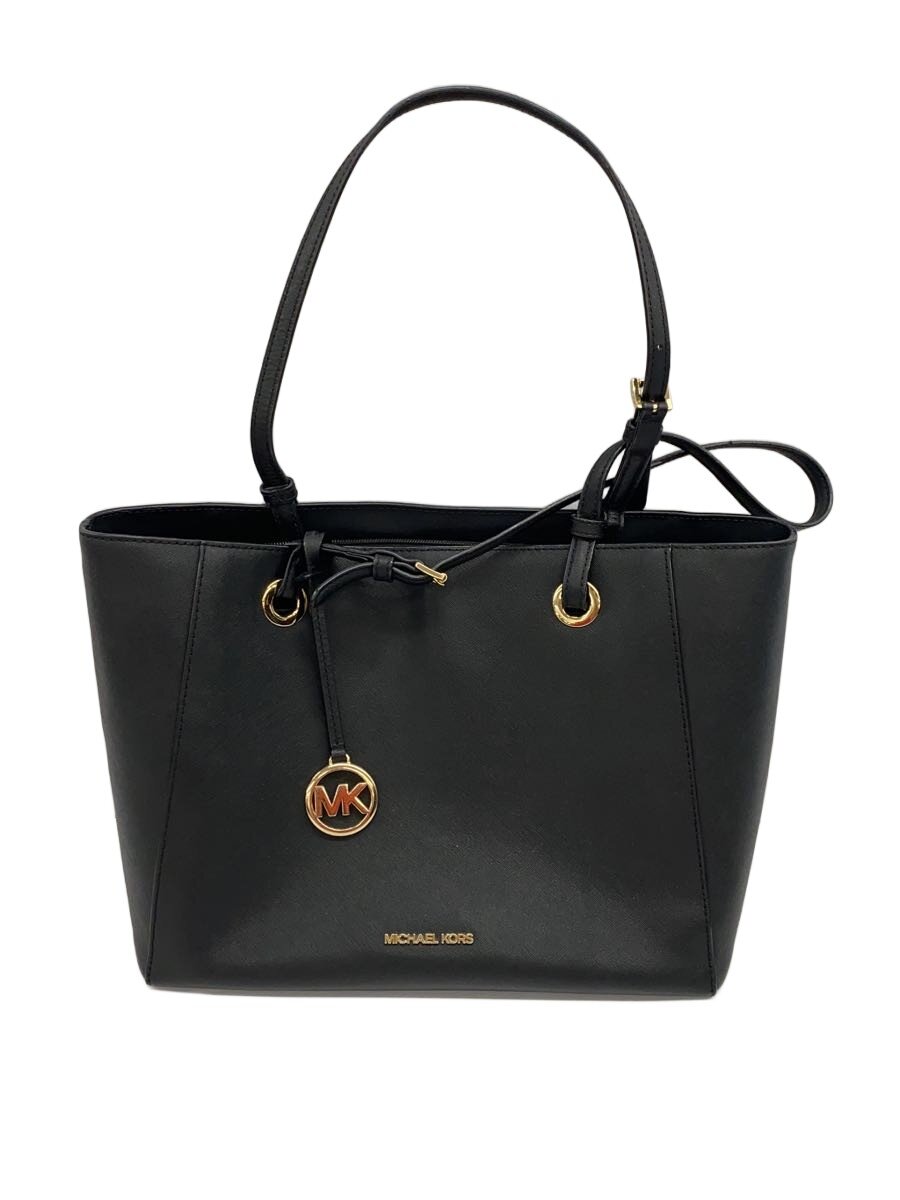 【中古】MICHAEL KORS◆トートバッグ/なめし革/BLK/38H8YWAT2L【御徒面子】