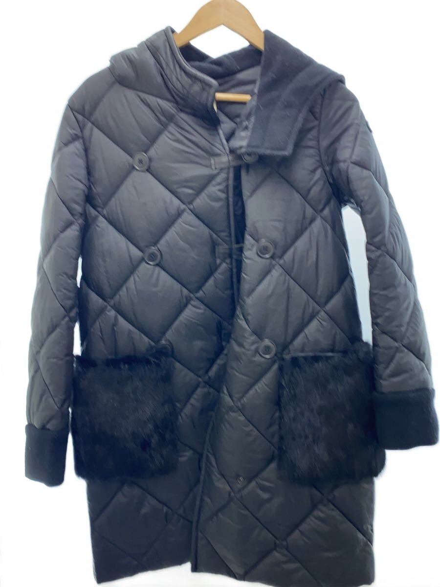 【中古】blanc basque◆厚地の外套/38/ナイロン/BLK/無地/BB74-202【レディース御召しもの】