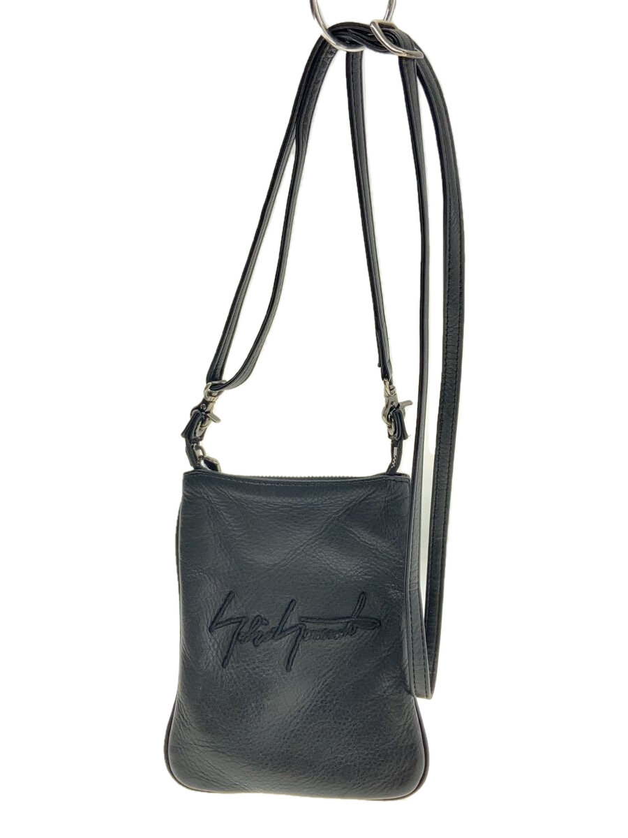 【中古】discord Yohji Yamamoto◆ショルダーバッグ/牛皮/BLK/DA-I97-790【御徒面子】