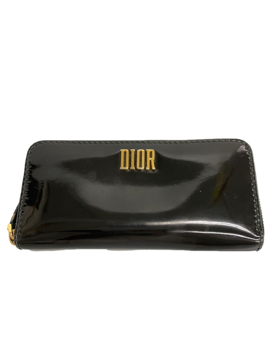 【中古】Christian Dior◆長紙入れ/なめし革/BLK/レディース/03-MA-0197//【服飾雑貨他】