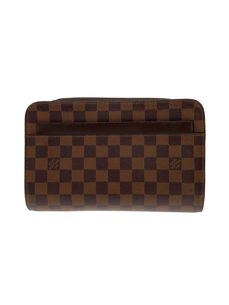 【中古】LOUIS VUITTON◆サンルイ_ダミエ・エベヌ/PVC/BRW【御徒面子】