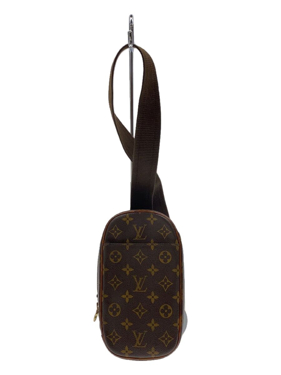 【中古】LOUIS VUITTON◆ポシェット・ガンジュ_モノグラム・帆布_BRW/PVC/BRW【御徒面子】