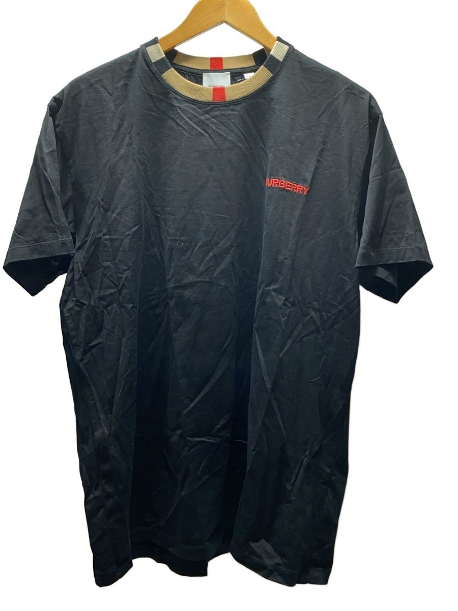 【中古】BURBERRY◆胸ロゴタイプ刺しゅう/プルオーバー/M/綿織物/BLK/8078114【メンズウェア】