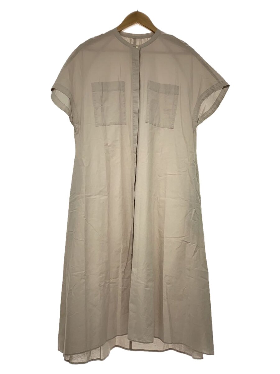 【中古】FLORENT◆リネン混/Washer Long Shirt Dress/0/綿織物/BEG/無地/2002F05006【レディース御召しもの】