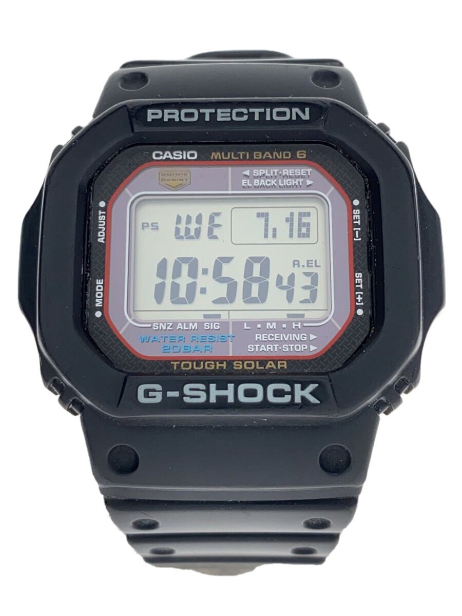 【中古】CASIO◆ソーラーウオッチ・G-SHOCK/デジタル/天然ゴム/BLK/BLK/SS【服飾雑貨他】