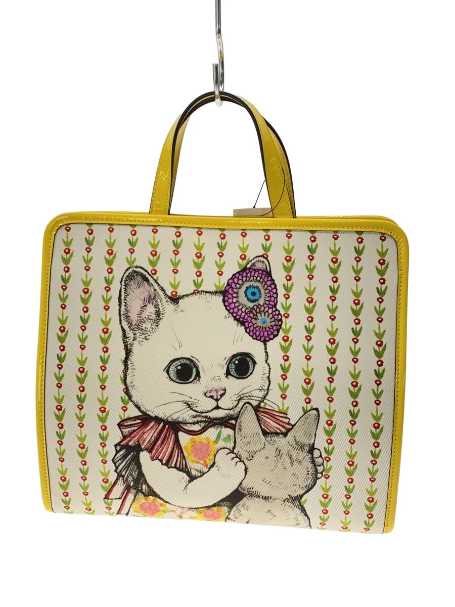 【中古】GUCCI◆ヒグチユウコ/チルドレンズ/ハンドバック/帆布/YLW/刷り上げる/605614・493492/? NULL ?【御徒面子】