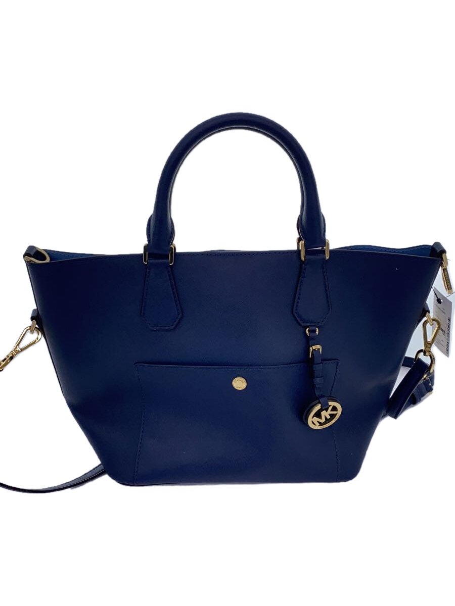 【中古】MICHAEL KORS◆2WAYトートバッグ/なめし革/NVY/35T6GGRS3T【御徒面子】