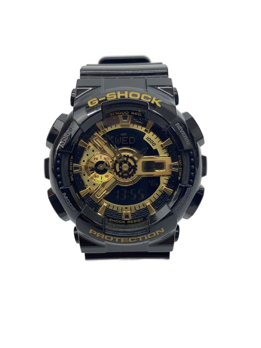 【中古】CASIO◆石英ウオッチ・G-SHOCK/デジアナ/天然ゴム/BLK/BLK【服飾雑貨他】